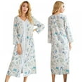thumbnail image 3 of EASTIN Nuisette Longue pour Femmes à Fermeture Éclair devant Pyjama Pleine Longueur Tenue d'Intérieur, 3 of 6