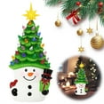 thumbnail image 4 of HomeKingdee Lighted Christmas Snowman Decorations, Cute Snow Resin Christmas Tree, Mini Prelit Xmas Holiday Decor for Indoor Tabletop Home Room Table Fireplace Office, 4 of 9