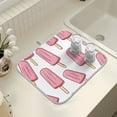 thumbnail image 4 of Yayeee Dish Drying Mat for Kitchen Counter 18" x 24" Microfiber Super Absorbent Coffee Decorative Pad, Pink Ice Cream, 4 of 9