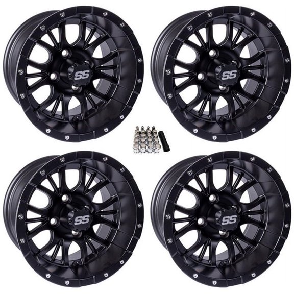 GTW Diesel 12" Golf Cart Wheels/Rims Black E-Z-GO & Club Car
