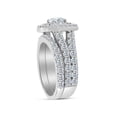 thumbnail image 2 of 3.00ct Cushion Halo Diamond Engagement Wedding Ring Set 10K White Gold, 2 of 4