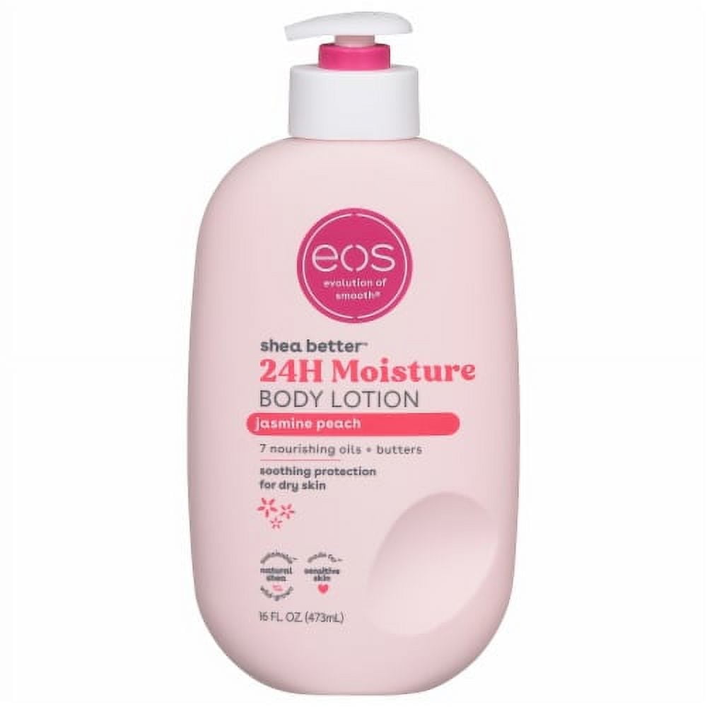 (5 pack) EOS Shea Better Jasmine Peach 24H Moisture Body Lotion 16 OZ - pack of 1