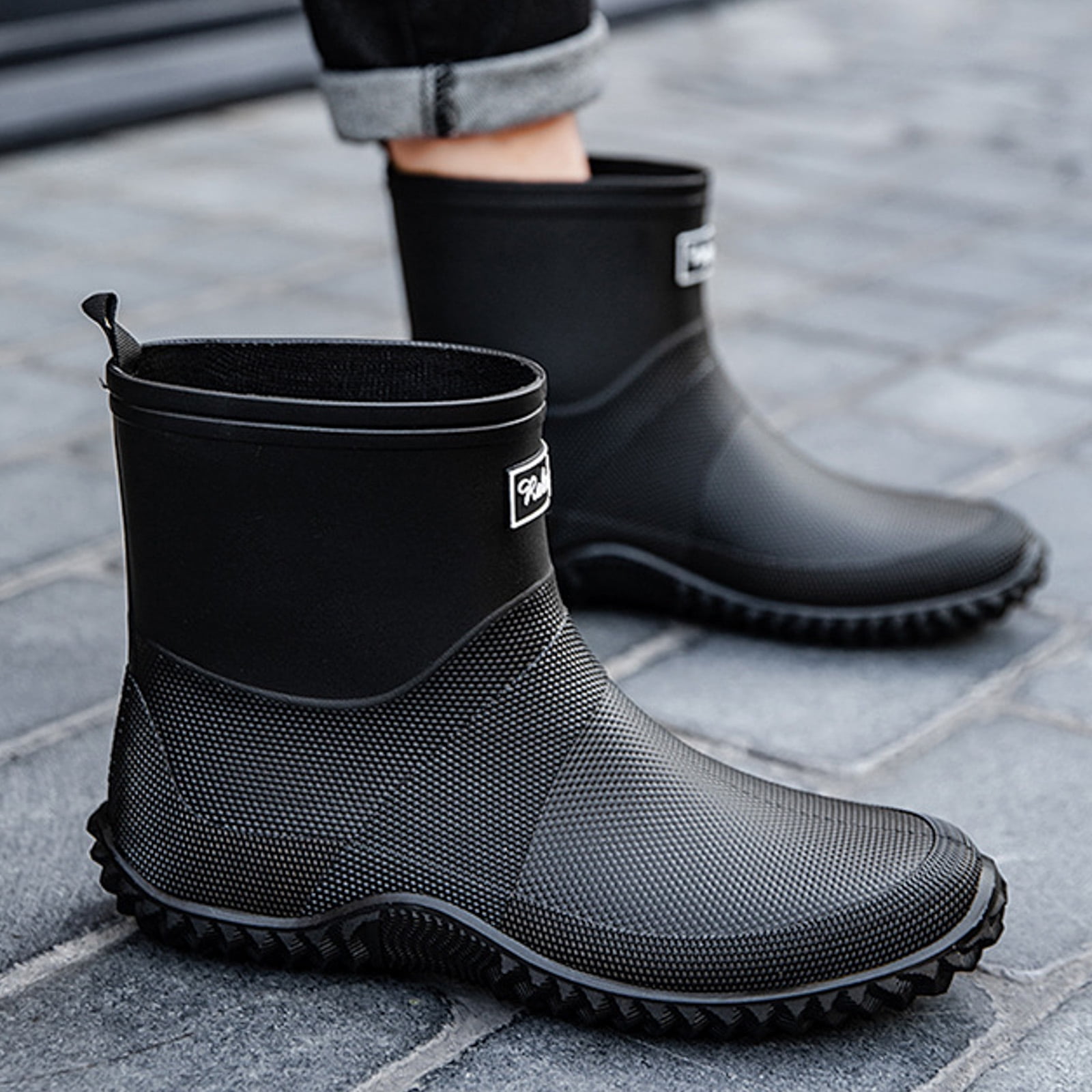 Chenyee Rain Boots for Women Men Lightweight Water-proof Water Shoes Mid Calf Non Slip Garden Boots