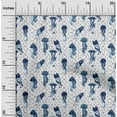 thumbnail image 2 of oneOone Rayon White Fabric Ocean Jelly Fish Quilting Supplies Print Sewing Fabric By The Yard 56 Inch Wide, 2 of 4