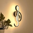 thumbnail image 5 of Aplique de pared LED para interiores, lámpara de pared de diseño simple y moderno, decoración artística creativa con forma de nota musical para una amplia aplicación en dormitorios, escaleras, salas, 5 of 5