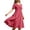 Watermelon Red, variant on Uobin Women Casual Solid Short Sleeve Long Maxi Dress Lightweight Breathable Fashion Loose Dress with Pockets