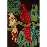 Art Carpet 841864117943 5 x 8 ft. Antigua Collection Parrots Woven Area Rug, Brown