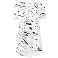 thumbnail image 4 of Blouses for Women, Womens Casual Printed Front Short Back Long Raglan Short Sleeved Round Neck Top, 4 of 5