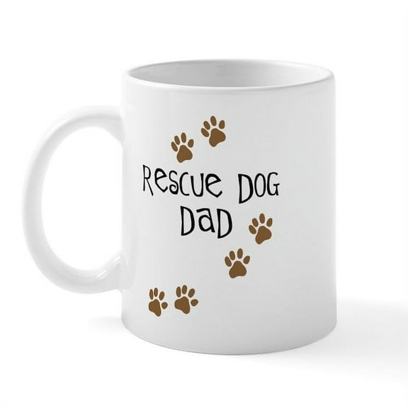 CafePress - Rescue Dog Dad Mug - 11 oz Ceramic Mug - Novelty Coffee Tea Cup