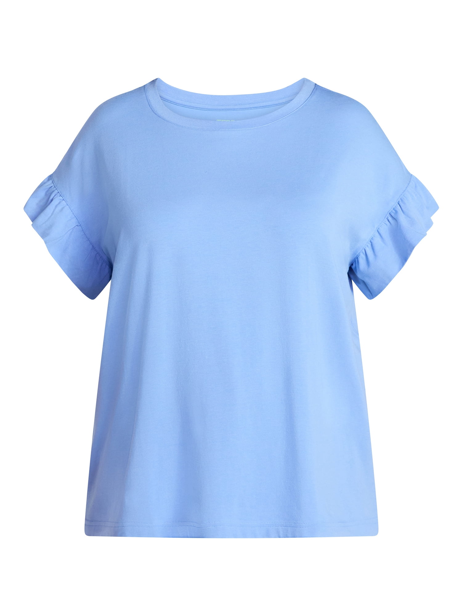 Terra & Sky Women's Plus Ruffle Short Sleeve Tee, Sizes 0X-5X