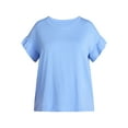 thumbnail image 5 of Terra & Sky Women's Plus Ruffle Short Sleeve Tee, Sizes 0X-5X, 5 of 5