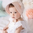 thumbnail image 3 of LNMQLPDBS Baby Girl Hats Breathable Infant Hat with Flower Toddler Girls Packable Summer Sun Hat with Chin Strap Cute Newborn Sunshade Hat for Baby Girls Boys Summer-Outdoor Hat ﻿﻿, 3 of 7