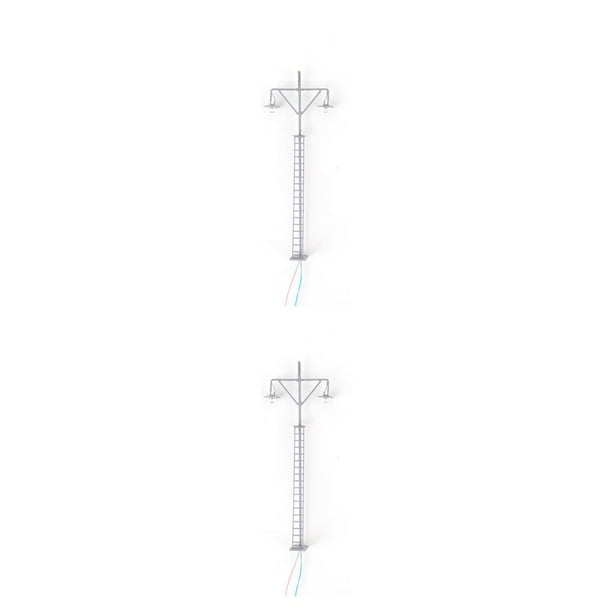 Wosthever Modelo de luz de vía férrea para exteriores, modos de blanco cálido, Mini poste de luz LED, escala 1: 87, microaccesorios de jardín, Gris (luz blanca) 2piezas Wosthever CBP495350