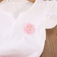 thumbnail image 6 of Xyant Toddler Baby Girls Clothes 2Pcs Summer Outfits Ruffle Sleeve T-shirt + Solid Shorts Cute Infant Girl Clothes Set (Pink,4-5 Years), 6 of 7