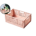 thumbnail image 1 of Dvruxg Plastic Collapsible Crate, Stackable Folding Storage Crate for Organization for Adults, Foldable Plastic Crate(Pink), 1 of 5