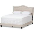 thumbnail image 1 of Baxton Studio Emerson Tufted Queen Low Profile Bed in Light Beige, 1 of 7