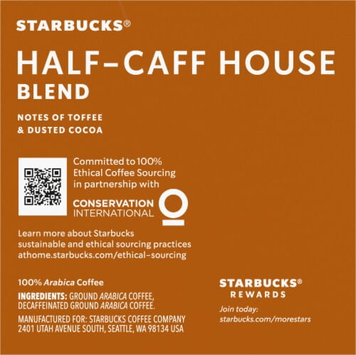 2X - Starbucks Half-Caff House Blend Medium Roast K-Cup Coffee Pods 10 ct