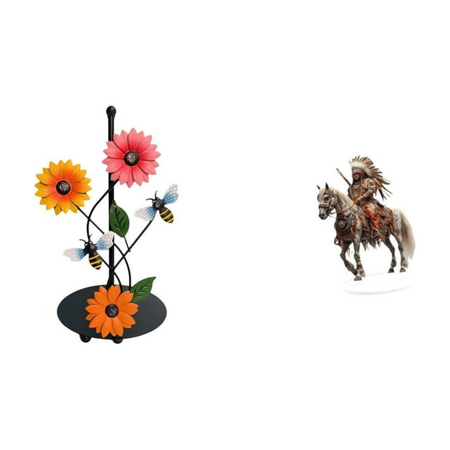 Soporte de papel higiénico,Soporte de papel de cocina con forma de girasol para encimera,Soportes para rollos de cocina,toallas de papel de pie,Letrero de escritorio Home Knight,Adorno de