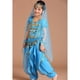 thumbnail image 5 of Conjunto de 5 piezas de disfraz de danza del vientre para niñas, pantalones, estilo carnaval indio. Azul, 5 of 9