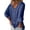 Blue, variant on Luxtrada Womens Plus Size T Shirts V Neck Loose Blouse 3/4 Sleeve Back Buttons Casual Solid Tops For Summer Fall "Gray, L"