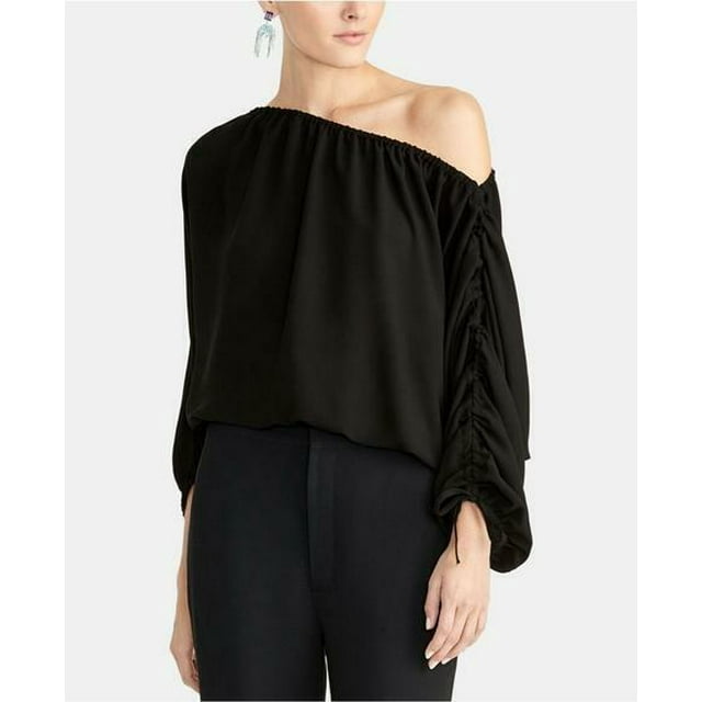 Rachel Rachel Roy Salena Off The Shoulder Long Drawstring Sleeve Top In Black XS