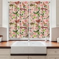 thumbnail image 2 of Ambesonne Nature Kitchen Curtains, Butterflies Shamrocks, 55"x39", Lime Green Pale Pink, 2 of 3