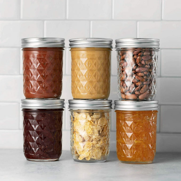 Encheng 8 oz Glass Jars With Lids,Ball Regular Mouth Mason Jars For Storage,Canning  Jars