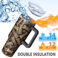 thumbnail image 5 of OBREWU Dog Bones and Dog Footprints Tumbler with Handle and Lid,Dog Bones and Dog Footprints 40oz Double Wall Vacuum Insulated Tumbler,Cups Gift for Women and Men, 5 of 7