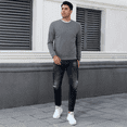 thumbnail image 4 of SOMER Men's Sweater Pullover Crewneck Sweatshirts for Men Fall Pullover Sweater for Men Casual Fashion Lightweight Waffle Long Sleeve Tops, 4 of 7
