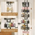 thumbnail image 4 of Superior Hub Adjustable Over The Door Organizer, Metal Hanging Door Storage with 4 Metal Baskets and PVC Pocket, Closet Door Organizer for Bathroom Bedroom Cabinet, Black, 4 of 7