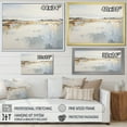 thumbnail image 4 of Designart "Striking Beige And Gold Skyline By The Coast" Port Landscape Floater Framed Wall Art Living Room, 4 of 5
