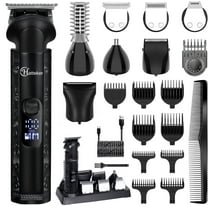 Hatteker 8-in-1 Beard Trimmer Multi-Functional Grooming Kit for Men Hair Clipper Precision Trimmer Nose Ear Trimmer Body Groomer Zero-Gap T-Blade, IPX7 Waterproof Cordless Trimmer Set Black