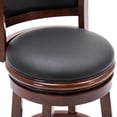 thumbnail image 3 of Round Wooden Swivel Counter Stool with Padded Seat and Back, Cherry Brown - Saltoro Sherpi, 3 of 6