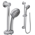 thumbnail image 3 of Moen Chrome Eco-Performance 4-Spray Pattern Handheld Showerhead with 69 Long Hose and 30-Inch Slide Bar, 3 of 6