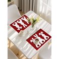 thumbnail image 5 of Easter Bunny Placemats Set of 12, Cute Rabbit Family Vintage Red Abstract Placemats for Dining Table, Place Mats for Kitchen Tabletop, Waterproof Wipeable Dining Table Mats Set, 5 of 9