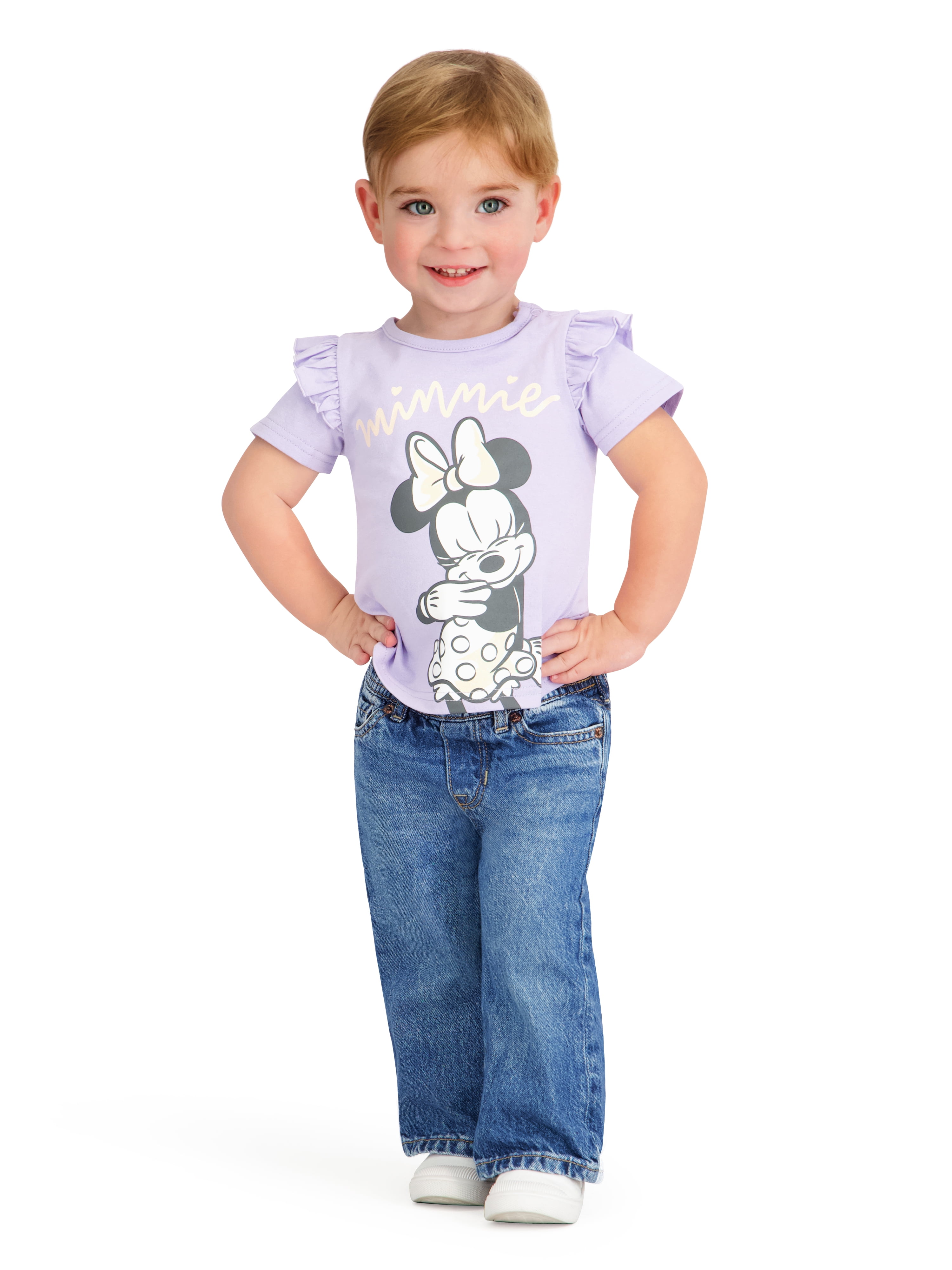 Minnie Mouse Baby Girl 2 Pack Short Sleeve Tee Shirts, Sizes 0/3 Months-24 Months