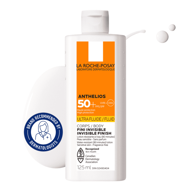 La Roche-Posay Anthelios Ultra Fluid SPF 50+, Lightweight Body Sunscreen for Sensitive Skin, 125mL