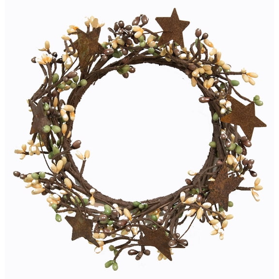 CWI Gifts 4"-8" Coffee Bean Pip Ring w/Rusty Stars, Brown