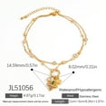 thumbnail image 2 of LUXERAD Women's Anklets - 14K Gold Plated Adjustable Four - Leaf Clover Anklet, Waterproof, 2 of 4