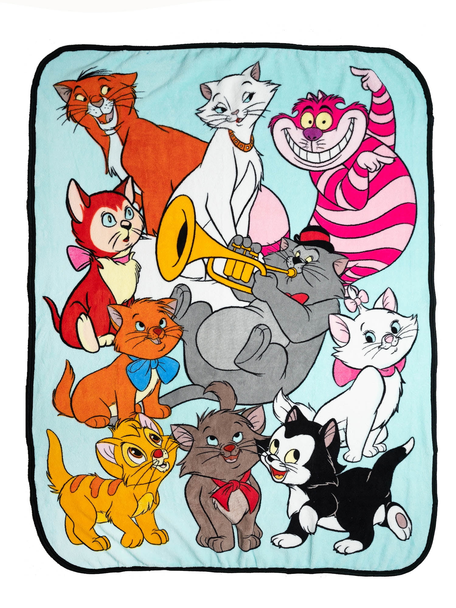 Disney Cats Throw Blanket 46 X 60 Plush Figaro Cheshire Cat Dinah Toulouse Walmart Com