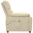 thumbnail image 2 of vidaXL Massage Recliner Chair Cream Fabric, 2 of 5