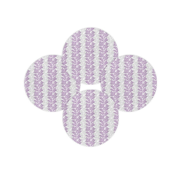 Round Placemats Set of 4 Tree Branch Place Mats Washable Woven Placemat Purple Grey Leaves Circle Braided Table Mat for Kitchen Dining Table Party Home Decor 15 Inch