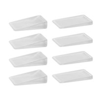 HERFIER 8pcs PVC Door Stopper Nail-free Door Wedge Stop Furniture Leveling Shims 1.97x1.18x0.39in