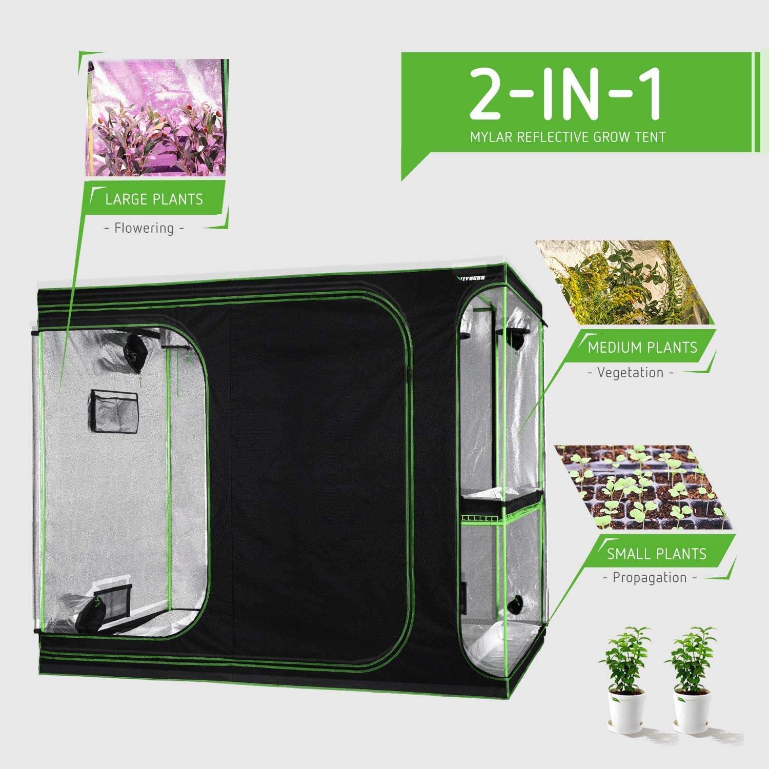 Vivosun 2 In 1 108 X48 X80 Mylar Reflective Grow Tent For Indoor Hydroponic Growing System Walmart Com Walmart Com Vivosun 2 In 1 108 X48 X80 Mylar Reflective Grow Tent For Indoor Hydroponic Growing System Walmart Com Walmart Com