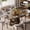 Walnut, variant on BEDEEP 43" Round Dining Table for 2-4 with Storage, Small Travertine Dining Table with Sintered Stone Top, Farmhouse Pedestal Fluted Kitchen Table, Walnut