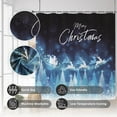 thumbnail image 6 of 72x72inch Merry Christmas Shower Curtain White Christmas Reindeer Sleigh Santa Claus Curtain for Bathroom Sparkly Dots Romantic Winter Night Dreamy Pine Forest Elk Bokeh Decor with Hooks, 6 of 6