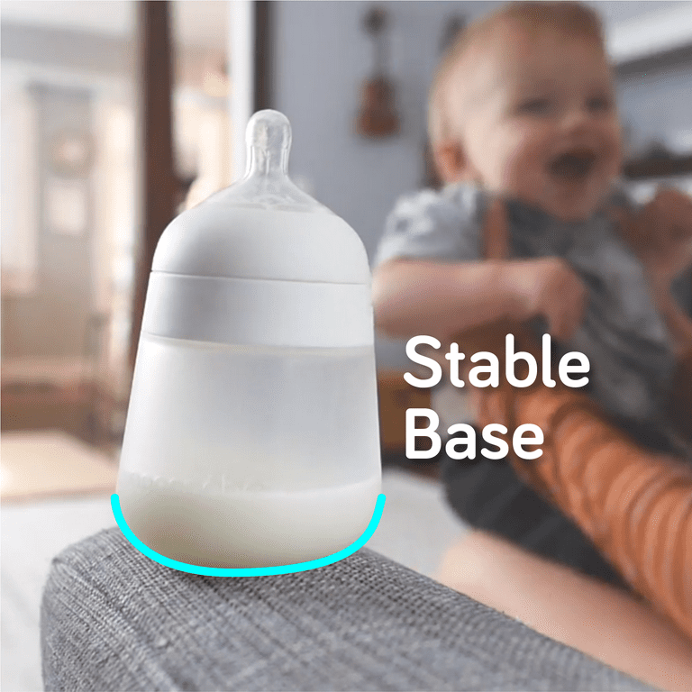 Silicone Baby Bottle 2 Pack Set - Leak Proof, Anti-Colic