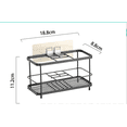 thumbnail image 4 of TIELUTT Multifunctional S Holder Wall Mounted Black Toothbrush Metal Toothbrush Bathroom Dish Rack Small Dish Drying Tray Cute Sponge Holder Kitchen Rack for Bottom of Stone Dish, 4 of 8