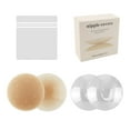 thumbnail image 2 of Cubrepezones para mujer, sujetador fino, transpirable, lavable, sin costuras, de silicona. Beige Oscuro 10cm, 2 of 6