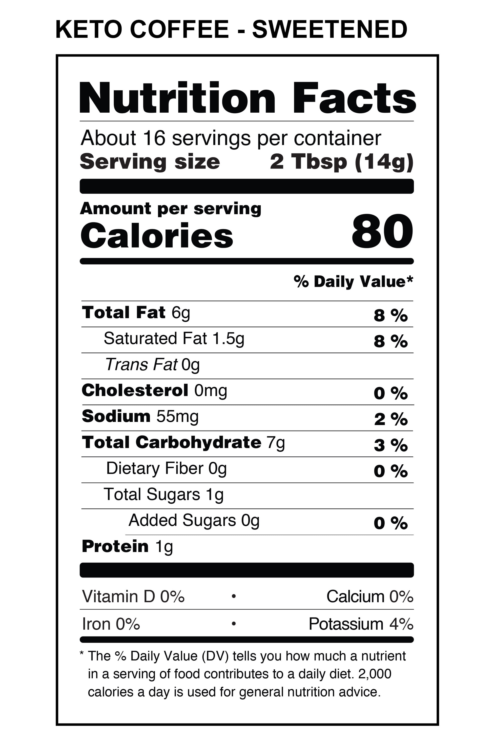 360 Nutrition Sweetened Keto Instant Coffee 8oz Bag